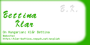 bettina klar business card